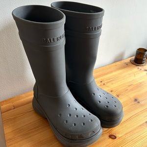 Balenciaga Croc Boots in Grey